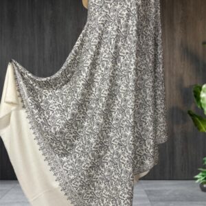 Black on White Pure Pashmina Shawl – Handcrafted Luxury2026