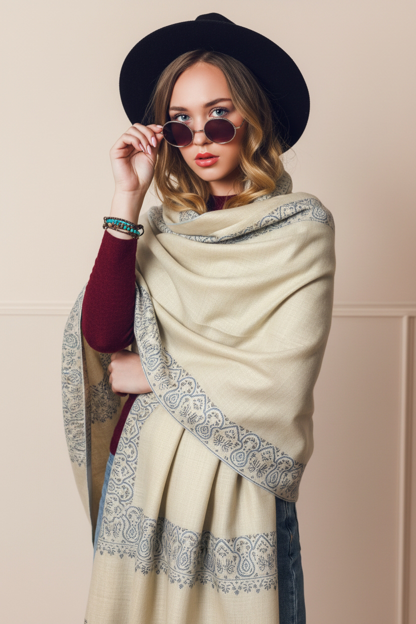 Photoroom-20260107_160153998 classic sozni border kashmiri shawl - Image 3